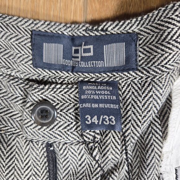 GODBODY Collection Men's 34x33 Pleated Wool Blend Dress Pants Classic Fit 36x31 - Picture 10 of 12